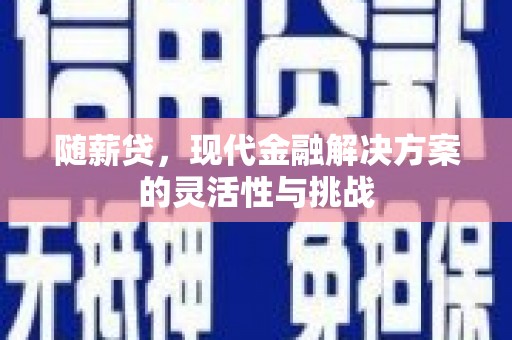 索县随薪贷，现代金融解决方案的灵活性与挑战