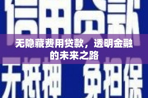 索县无隐藏费用贷款，透明金融的未来之路