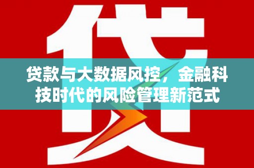 索县贷款与大数据风控，金融科技时代的风险管理新范式