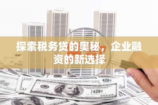 索县探索税务贷的奥秘，企业融资的新选择