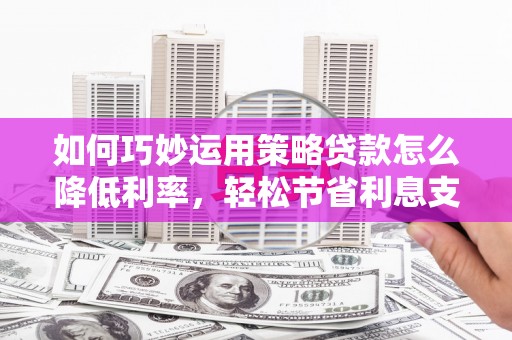 索县如何巧妙运用策略贷款怎么降低利率，轻松节省利息支出