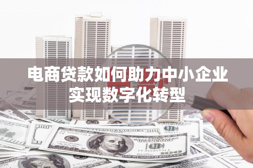 索县电商贷款如何助力中小企业实现数字化转型