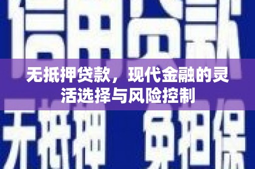 索县无抵押贷款，现代金融的灵活选择与风险控制