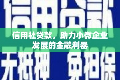 索县信用社贷款，助力小微企业发展的金融利器