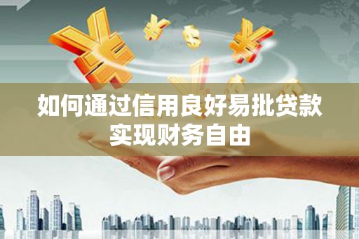 索县如何通过信用良好易批贷款实现财务自由
