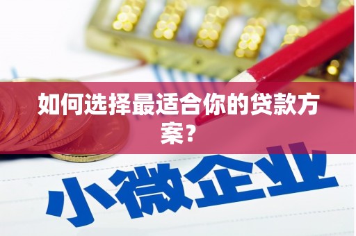 索县如何选择最适合你的贷款方案？